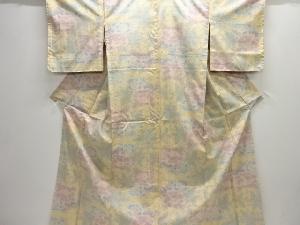 未使用品　仕立て上がり　薔薇模様織り出し本場大島紬着物(5マルキ)